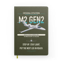 Thumbnail for Cessna Citation M2 Gen2 design on green army notebook