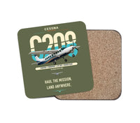 Thumbnail for Cessna 208 Caravan design on green army 1 piece coaster