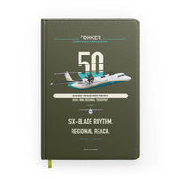 Thumbnail for Fokker 50 design on green army notebook