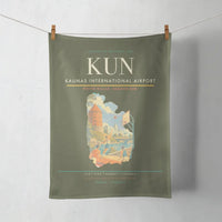 Thumbnail for Kaunas International Airport (KUN) design on green army towel