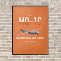 Thumbnail for MQ-1C Gray Eagle ER vertical canvas print - framed - orange background