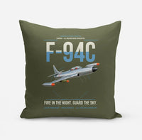 Thumbnail for F-94C Starfire design on green army pillow