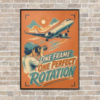 Thumbnail for One Frame One Perfect Rotation vertical canvas print - framed - orange background