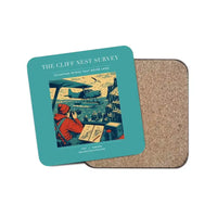 Thumbnail for The Cliff Nest Survey - Designed Coasters design on turquoise 1-piece
