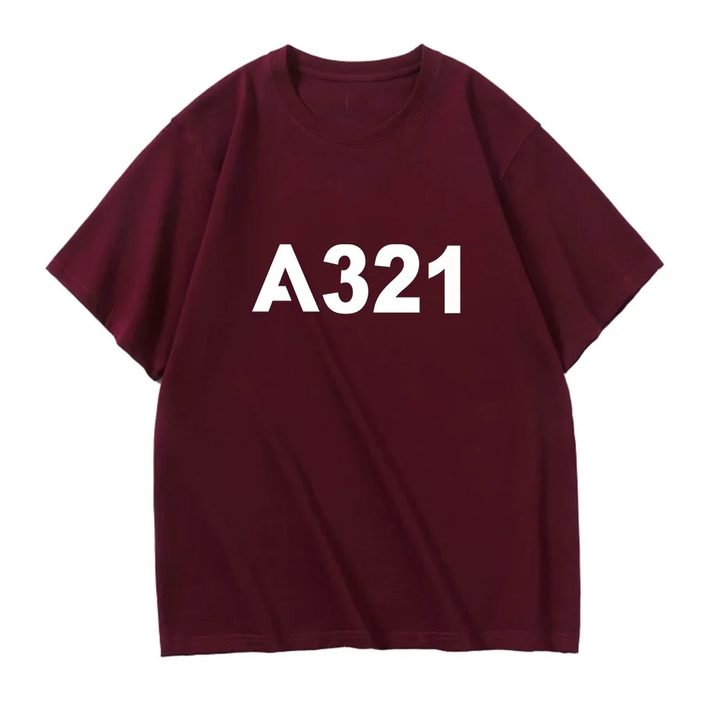 A321 Flat Text Designed Relax Fit T-Shirts - view 14
