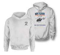 Thumbnail for MD Helicopters MD 500E design on white double-side hoodie, double-side print
