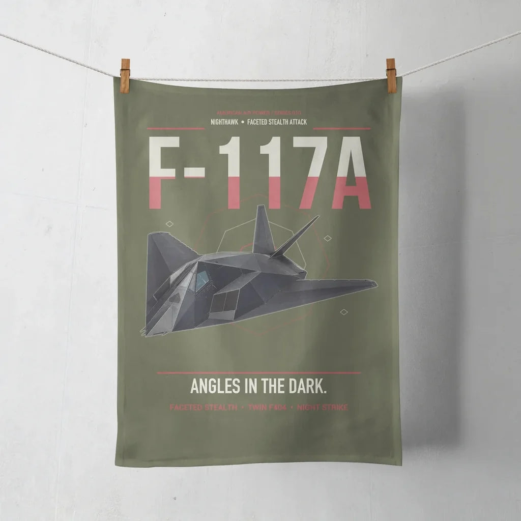 F-117A Nighthawk design on green army towel