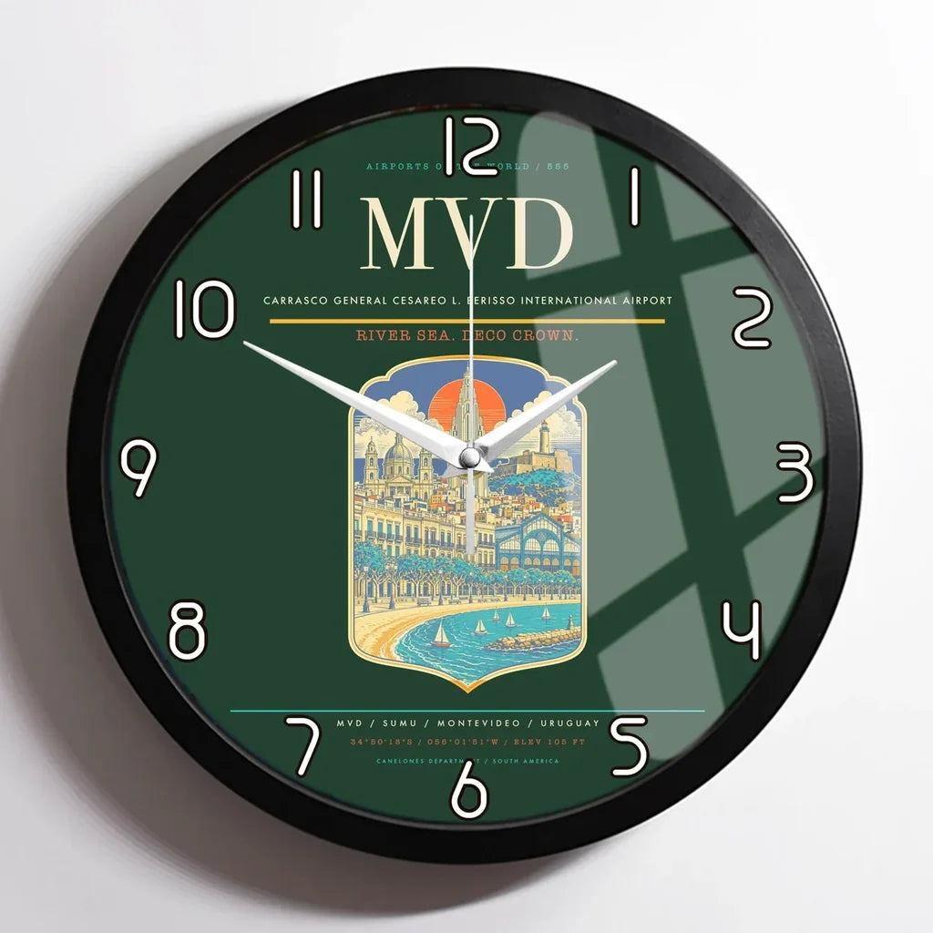 Carrasco General Cesareo L. Berisso International Airport MVD Wall-Clock Framed - Dark Green
