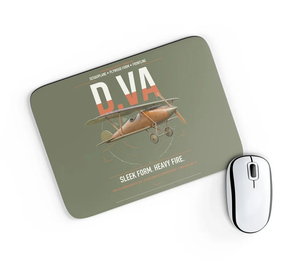 Albatros D.Va design on green army rectangle mouse pad