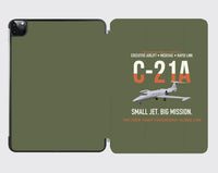 Thumbnail for C-21A Learjet Small Jet Big Mission design on green army ipad tablet case