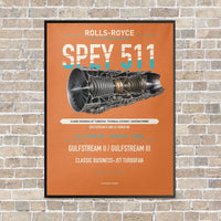 Thumbnail for SPEY 511 vertical canvas print - framed - orange background