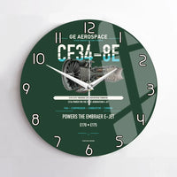 Thumbnail for CF34-8E design on dark green no frame wall clock