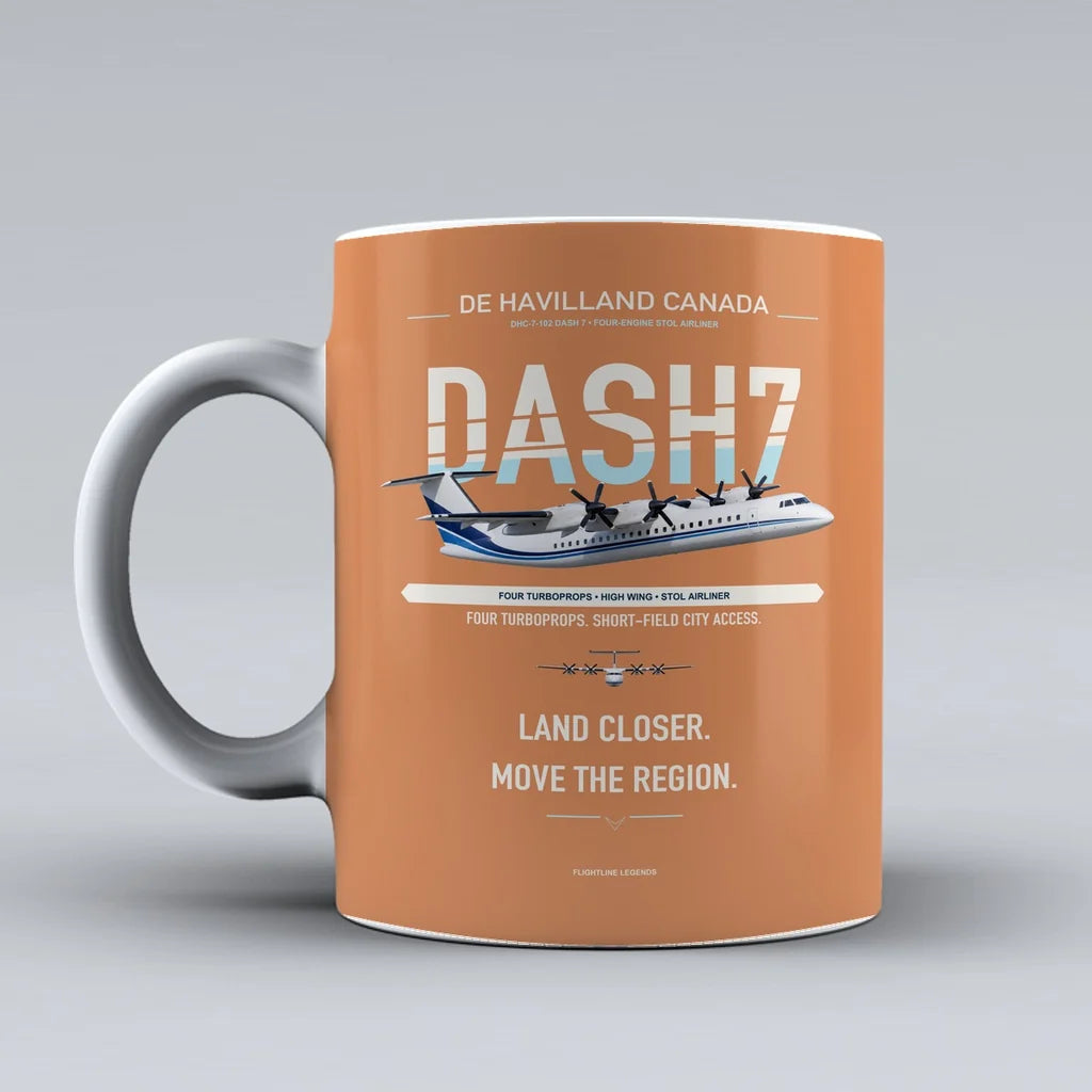 Havilland Canada DHC-7-102 Dash 7 Mug design on orange de