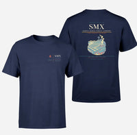 Thumbnail for Santa Maria Public Airport (SMX) design printed on navy blue double-side t-shirt
