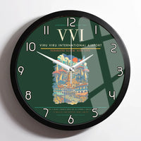 Thumbnail for Viru Viru International Airport VVI Wall-Clock Framed - Dark Green