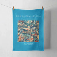 Thumbnail for VINTAGE G4404 - The Market Day Amphibian - Designed Towels design on turquoise