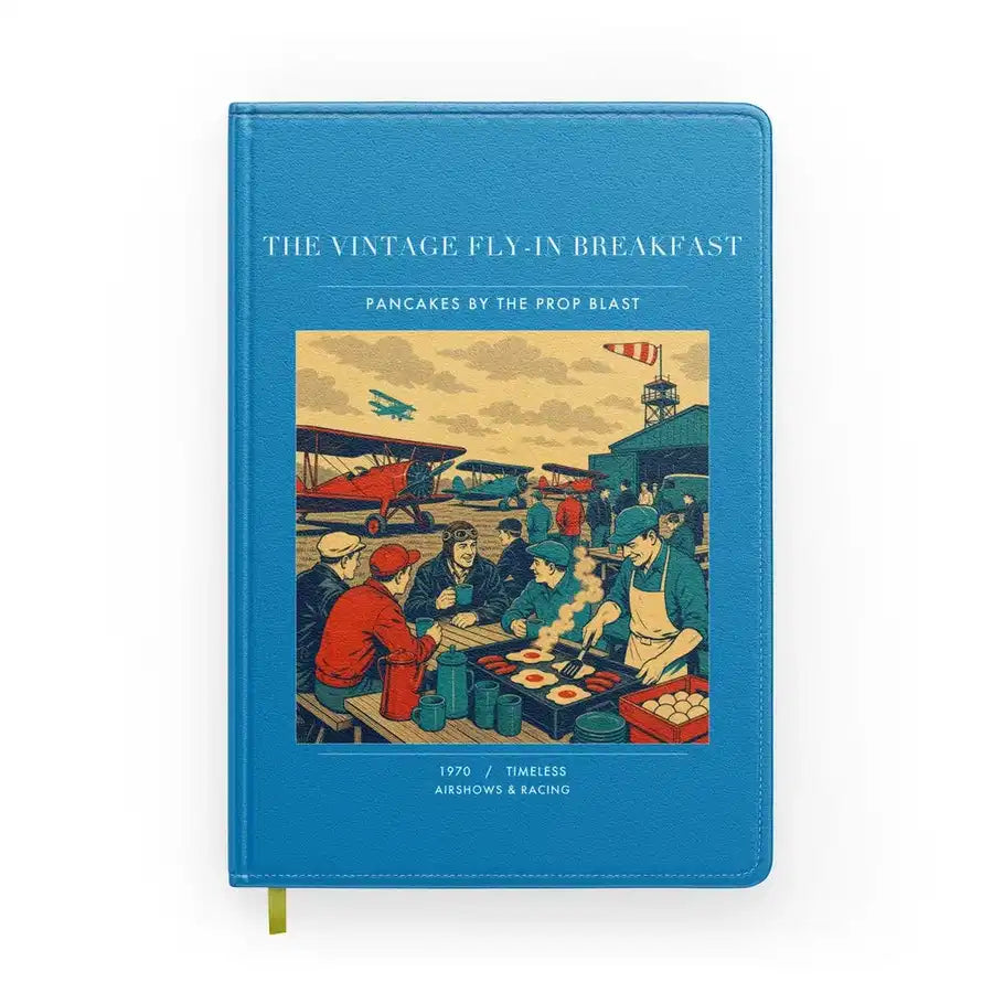 VINTAGE G4487 - The Vintage Fly-In Breakfast - Designed Notebooks design on turquoise