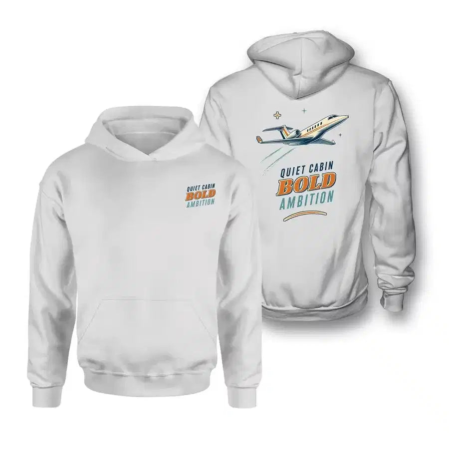 SIGNAL 579 - Quiet Cabin Bold Ambition - Double-Side Hoodie design on white double side hoodie