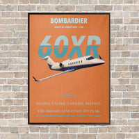 Thumbnail for Bombardier Learjet 60XR vertical canvas print - framed - orange background