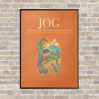 Thumbnail for Yogyakarta International Airport JOG vertical canvas print - framed - orange background