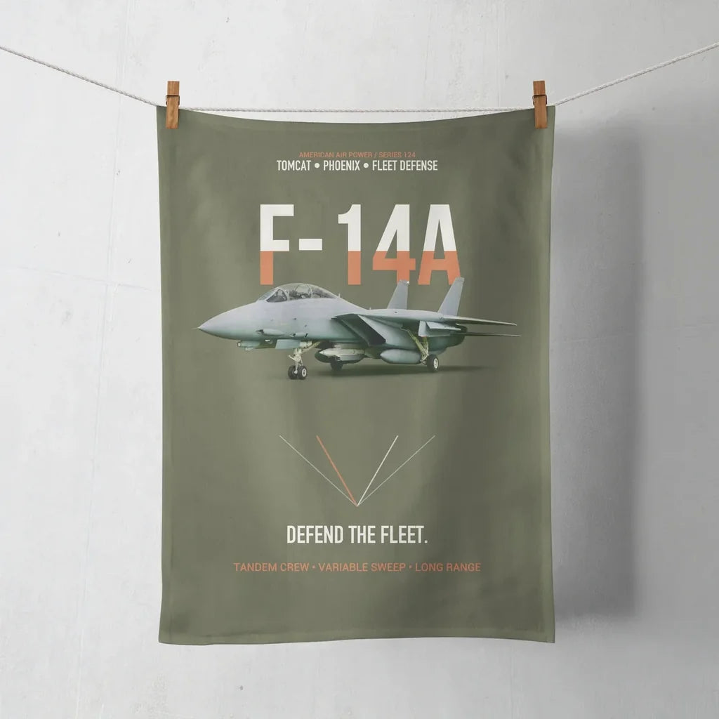 F-14A Tomcat Defend The Fleet design on green army towel