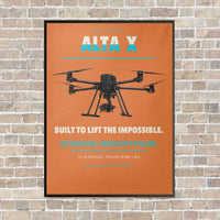 Thumbnail for Freefly Alta X vertical canvas print - framed - orange background