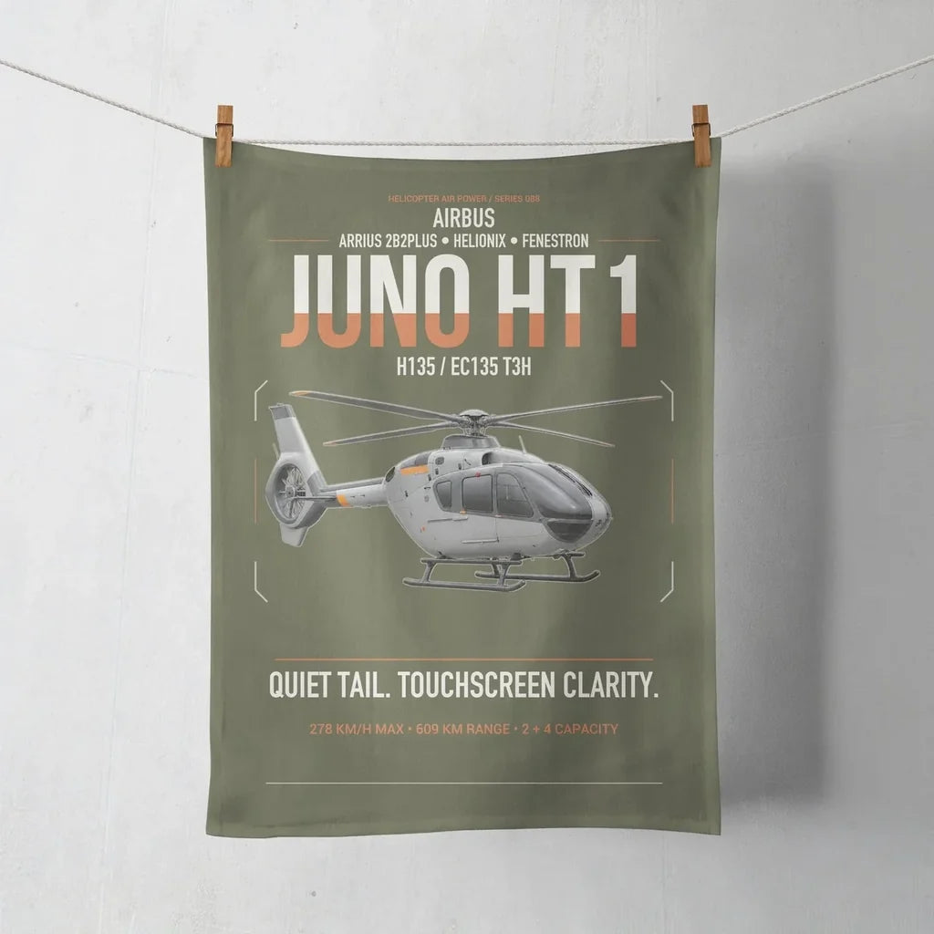 Airbus H135 Juno HT1 design on green army towel
