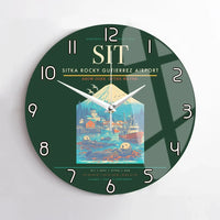 Thumbnail for Sitka Rocky Gutierrez Airport (SIT) design on dark green no frame wall clock