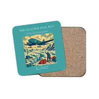 Thumbnail for The Glacier Mail Run - Designed Coasters design on turquoise 1-piece