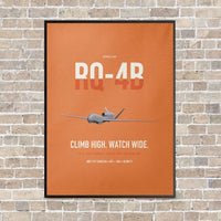 Thumbnail for RQ-4B Global Hawk vertical canvas print - framed - orange background