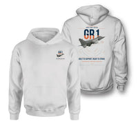 Thumbnail for SEPECAT Jaguar GR1 design on white double-side hoodie, double-side print