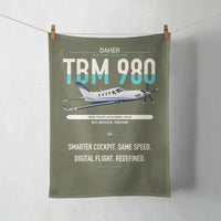 Thumbnail for Daher TBM 980 design on green army towel