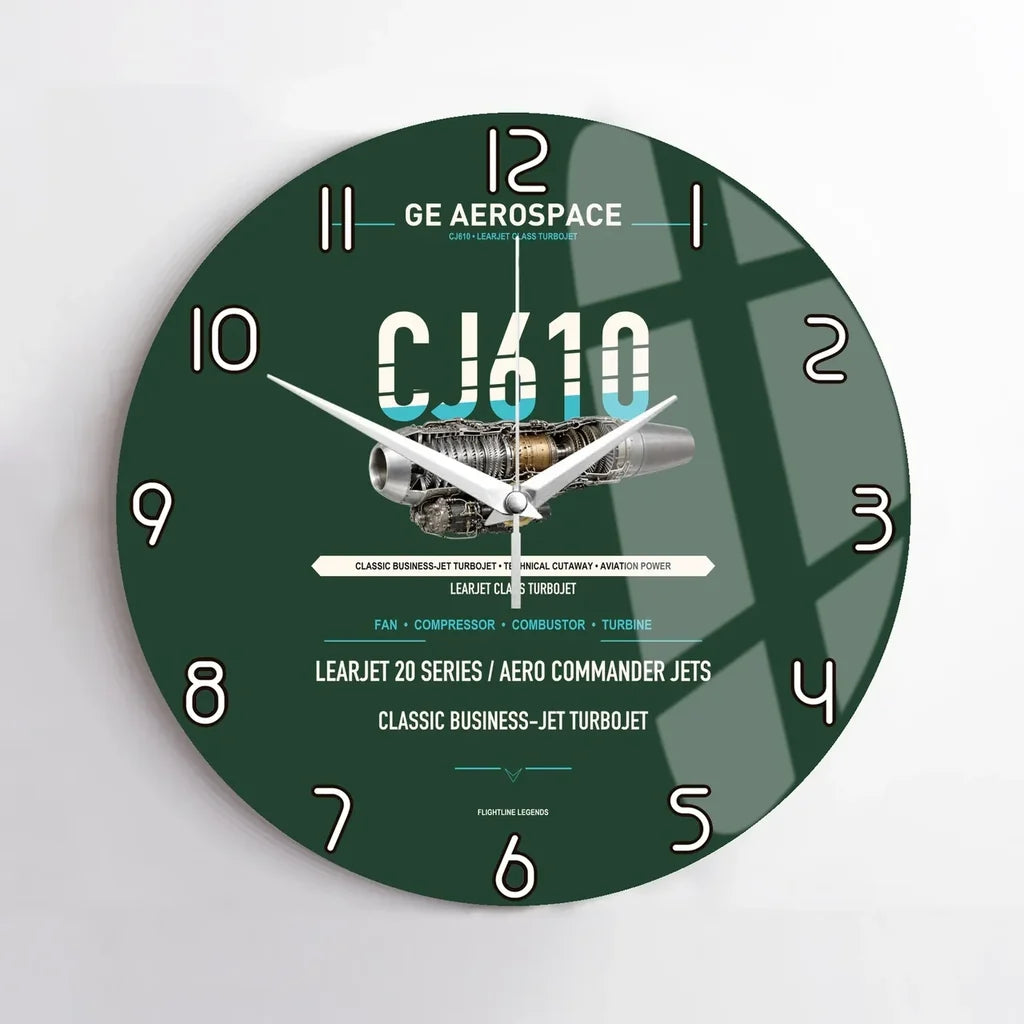 CJ610 design on dark green no frame wall clock