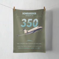 Thumbnail for Bombardier Challenger 350 design on green army towel