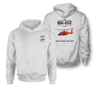 Thumbnail for Airbus MH-65E Dolphin design on white double-side hoodie, double-side print