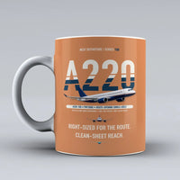 Thumbnail for A220-100 Mug design on orange airbus