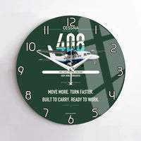 Thumbnail for Cessna 408 SkyCourier design on dark green no frame wall clock