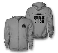 Thumbnail for Embraer E-190 & Plane Designed Zipped Hoodies - view 14