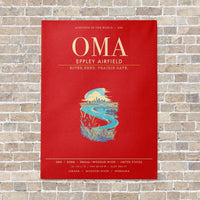 Thumbnail for Omaha Eppley Airfield OMA - Canvas Framed - Red