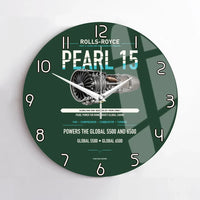 Thumbnail for PEARL 15 design on dark green no frame wall clock