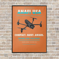 Thumbnail for Parrot ANAFI USA vertical canvas print - framed - orange background