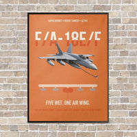 Thumbnail for F A-18E F Buddy Tanker vertical canvas print - framed - orange background