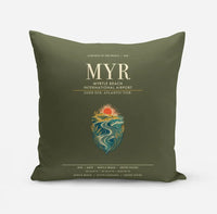 Thumbnail for Myrtle Beach International Airport (MYR) design on green army pillow