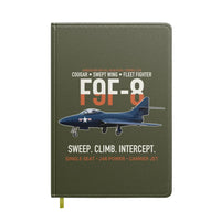 Thumbnail for F9F-8 Cougar Swept Wing Carrier Fighter design on green army notebook