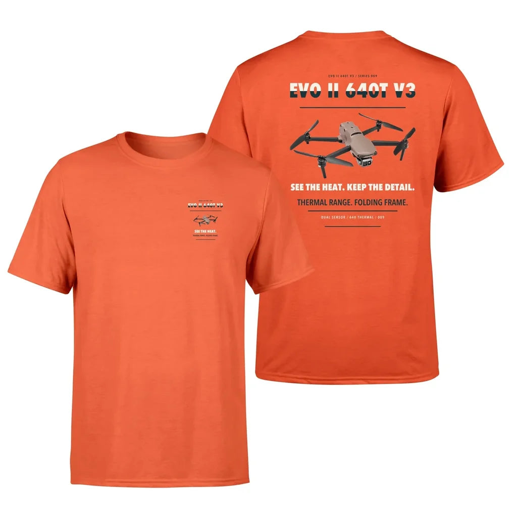 Autel EVO II Dual 640T V3 design on orange t shirt
