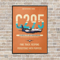 Thumbnail for Airbus C295 Armed ISR vertical canvas print - framed - orange background