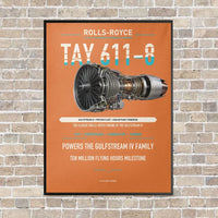 Thumbnail for TAY 611-8 vertical canvas print - framed - orange background