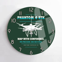 Thumbnail for DJI Phantom 4 RTK design on dark green no frame wall clock