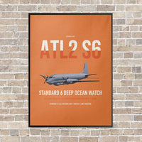Thumbnail for Atlantique 2 Standard 6 vertical canvas print - framed - orange background