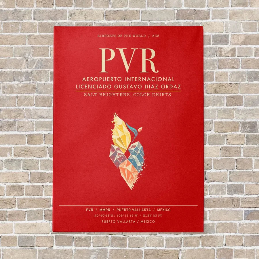 Aeropuerto Internacional Licenciado Gustavo Diaz Ordaz PVR - Canvas Framed - Red